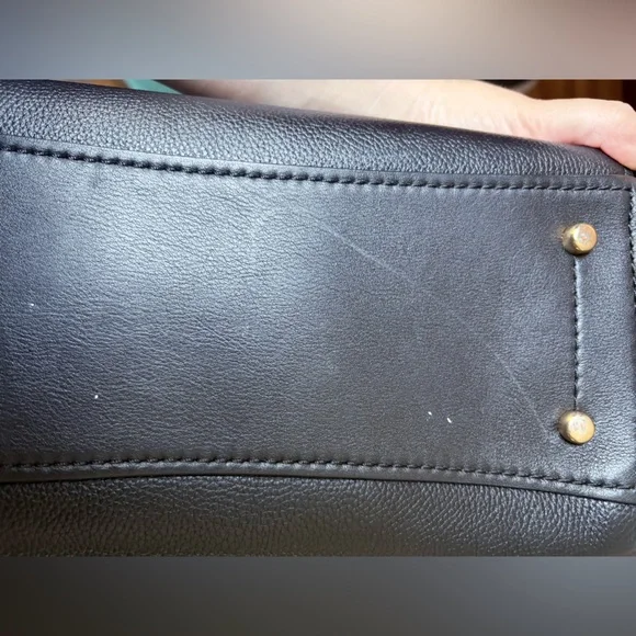 Black Coach Grace satchel with gold dowel accents - wear or repair style B1957 - Picture 8 of 12